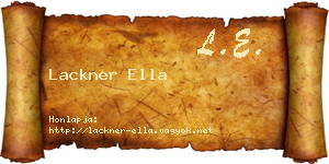 Lackner Ella névjegykártya